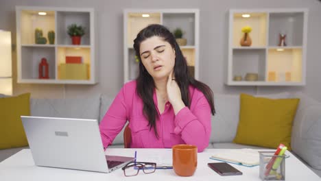 Home-office-worker-woman-has-fatigue.